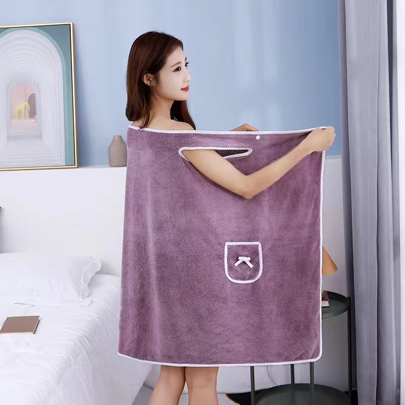 Bath Towels Suspenders Coral Fleece Bath Skirt
