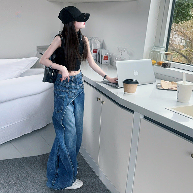 ZARA COLLECTION Summer Vest Jeans Loose Straight Wide Leg Pants