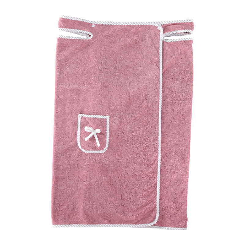 Bath Towels Suspenders Coral Fleece Bath Skirt