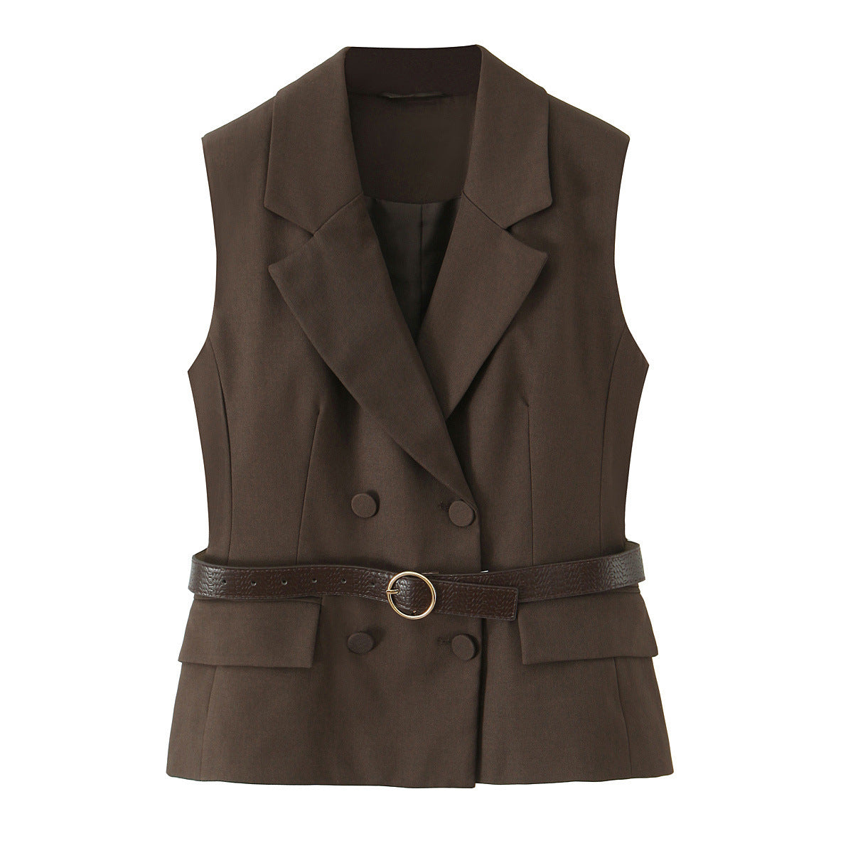Women's Fashion Belt Vest Straight Suit