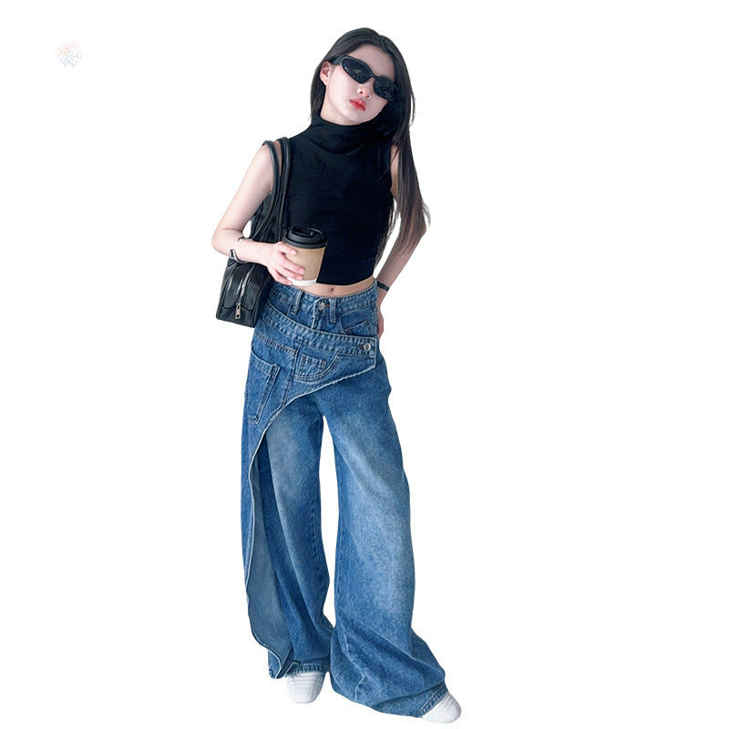 ZARA COLLECTION Summer Vest Jeans Loose Straight Wide Leg Pants