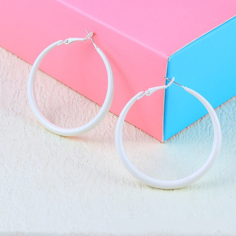Alloy Color Paint Simple Geometric Eardrop Earring Candy Color