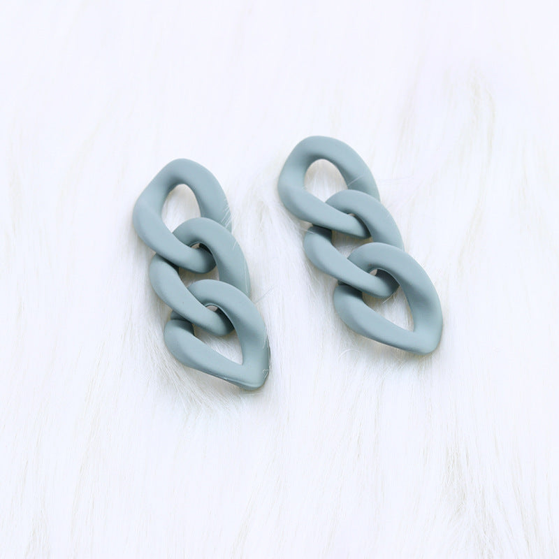 Fashion Three-piece Chain Stud Earrings Simple Personality Acrylic
