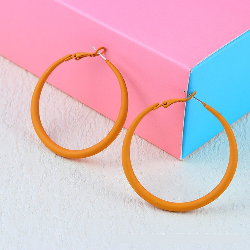 Alloy Color Paint Simple Geometric Eardrop Earring Candy Color