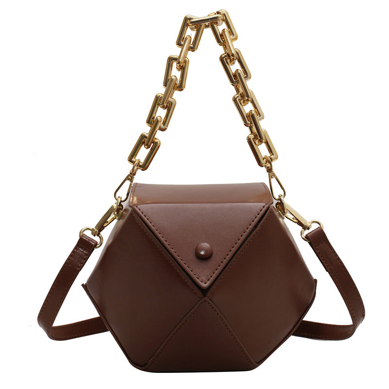 Niche Crossbody Korean Style One-shoulder Women's Fashion Three-dimensional Diamond-shaped Chain Handbag