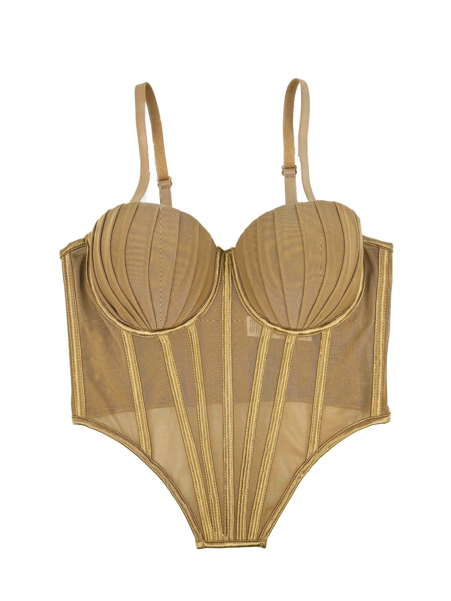 Pleated Design Fishbone Corset Outer Wear Shaping