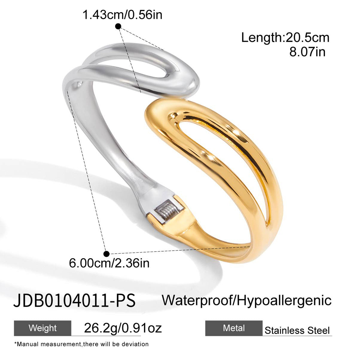 Stainless Steel Double-layer Spring Open Bracelet