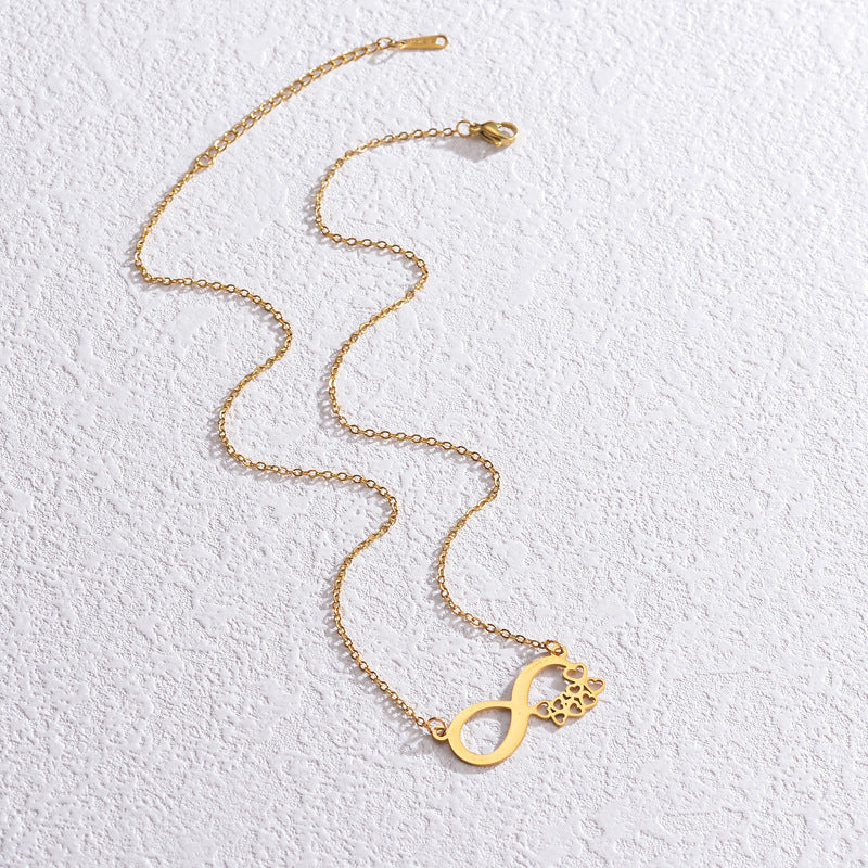 Stainless Steel Infinite Symbol Love Eight-character Necklace