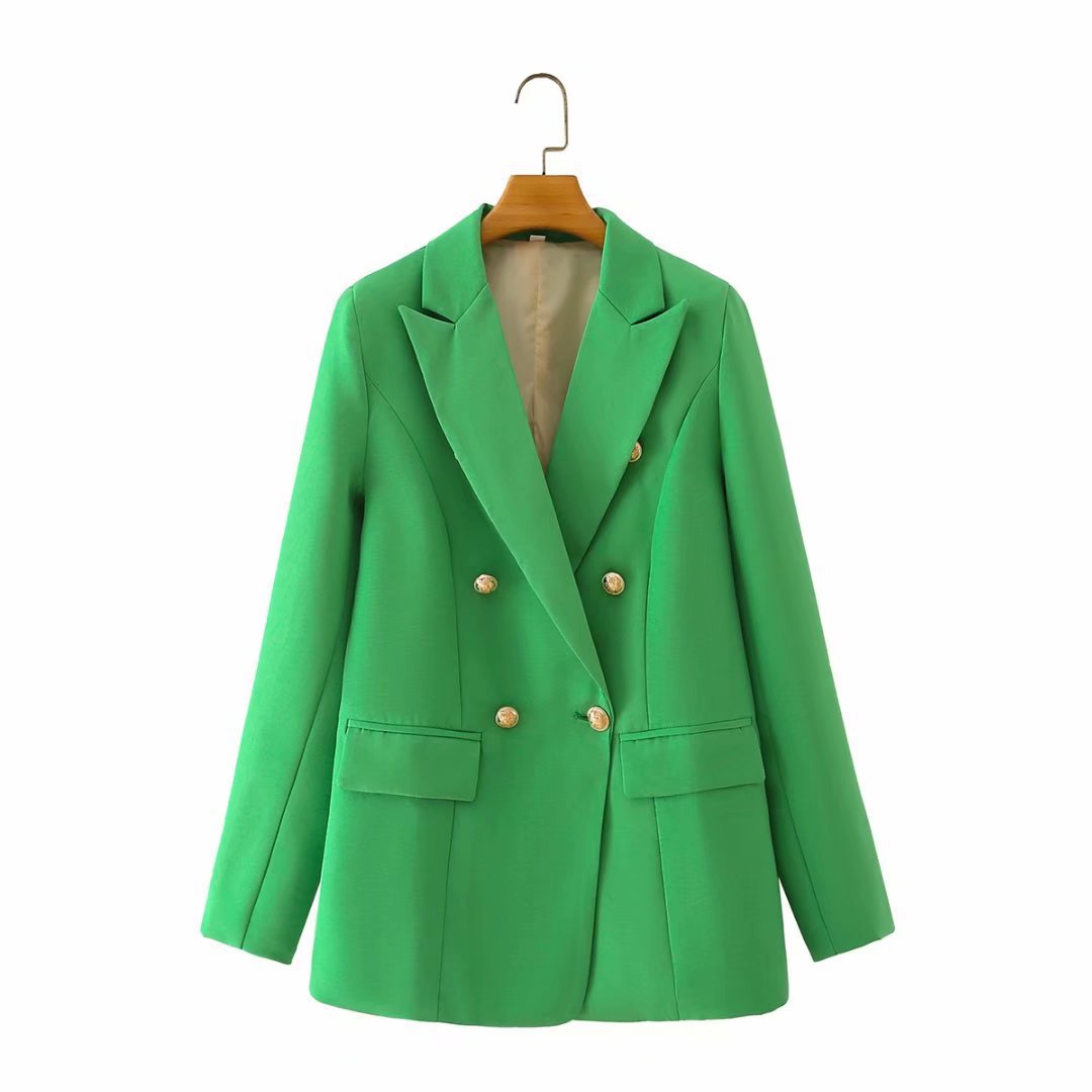 Women's long-sleeved suit Short double-breasted jacket
