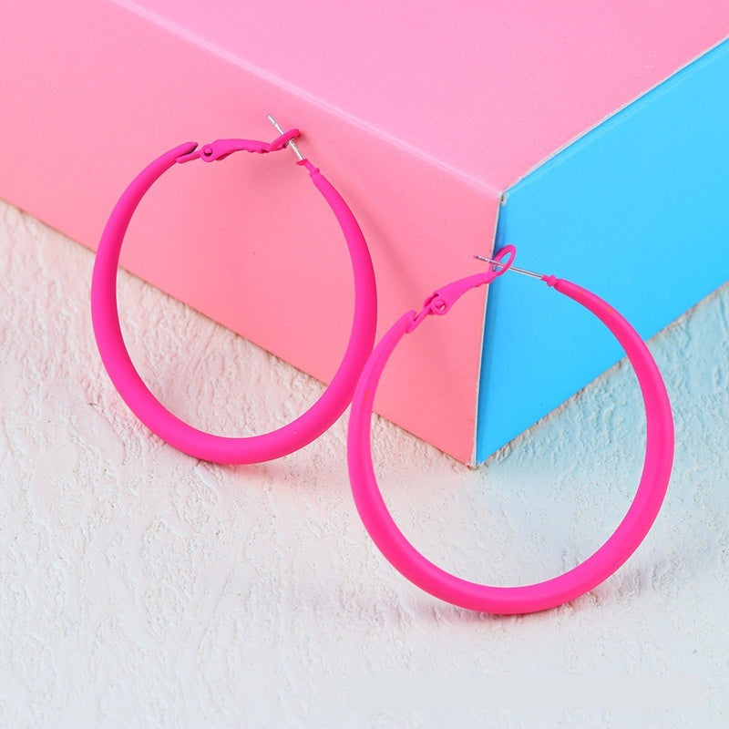 Alloy Color Paint Simple Geometric Eardrop Earring Candy Color