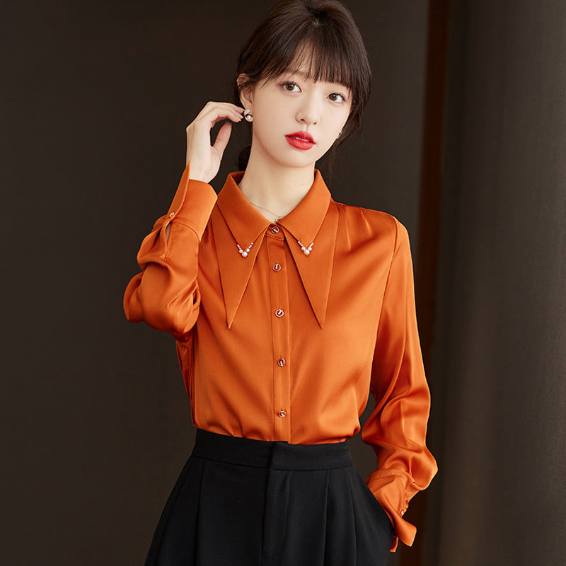 Women's High-grade Acetate Satin Shirt