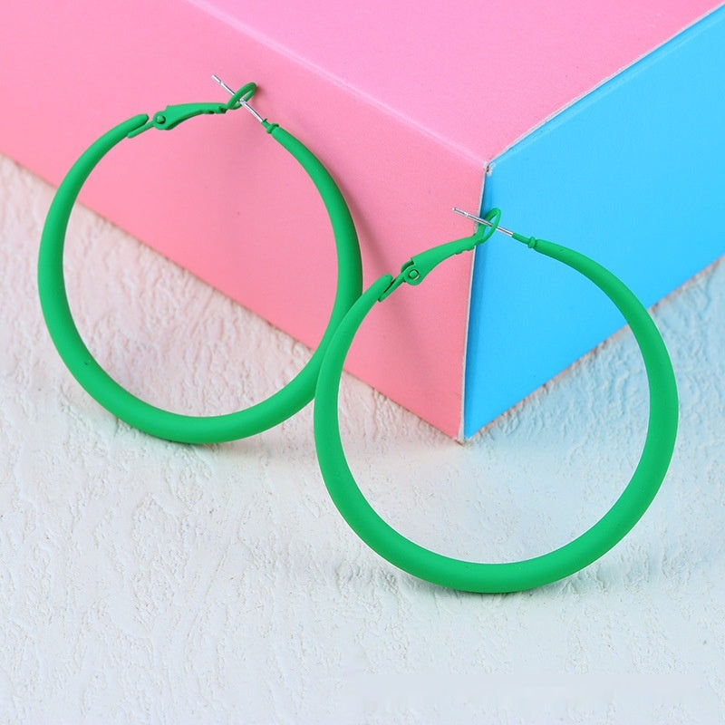 Alloy Color Paint Simple Geometric Eardrop Earring Candy Color