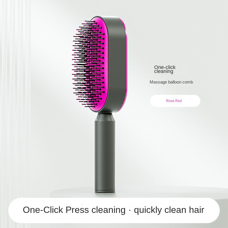 Self-Cleaning Hair Brush Self Cleaning Hair Brush For Women Massage Scalp Promote Blood Circulation Anti Hair Loss