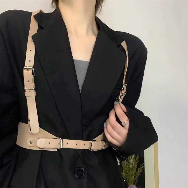 Women's Punk Suspenders With Skirt Girdle Belt