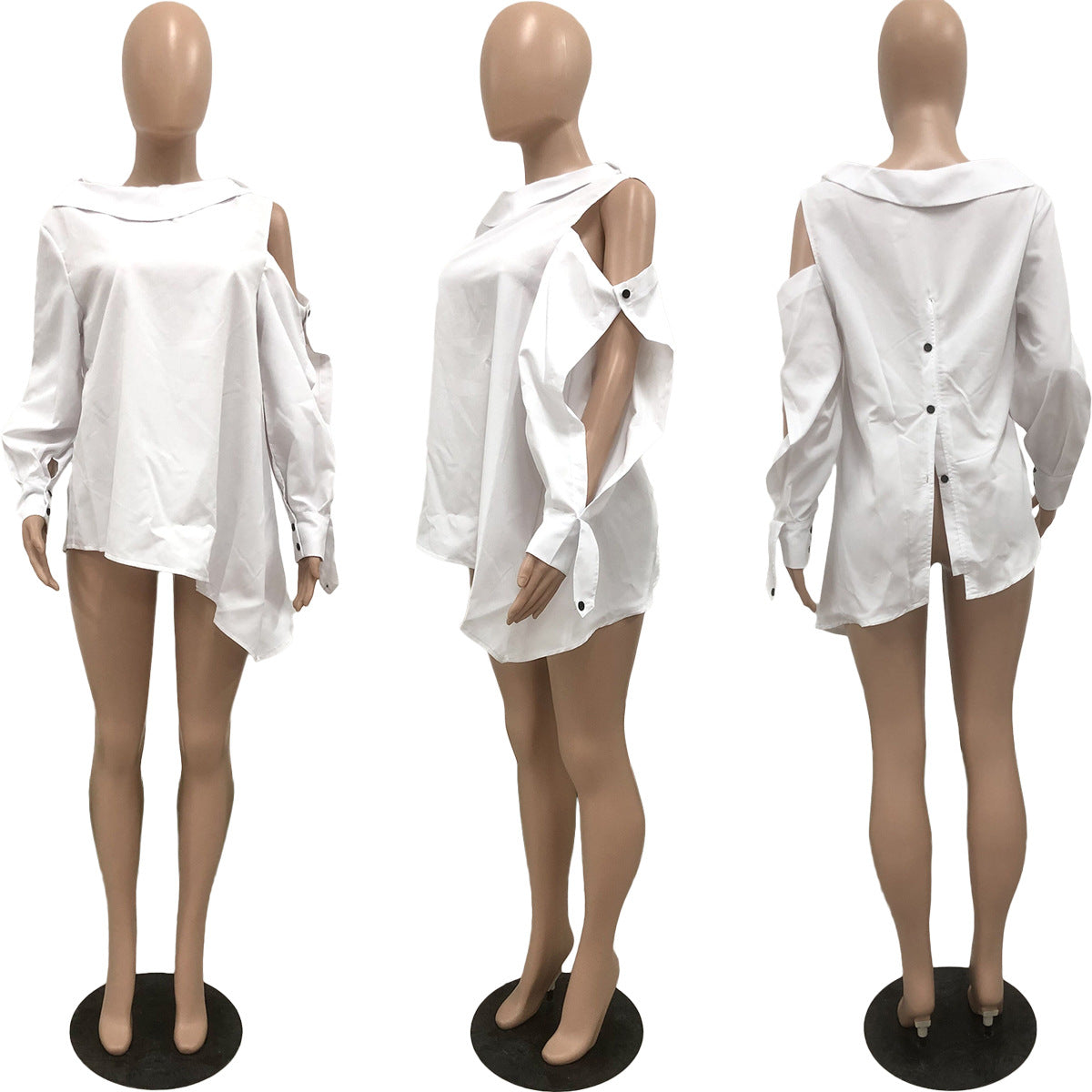 Women's irregular button-down shirt