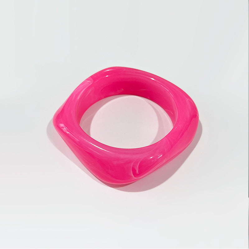 Colorful Multi-color Square Acrylic Bracelet