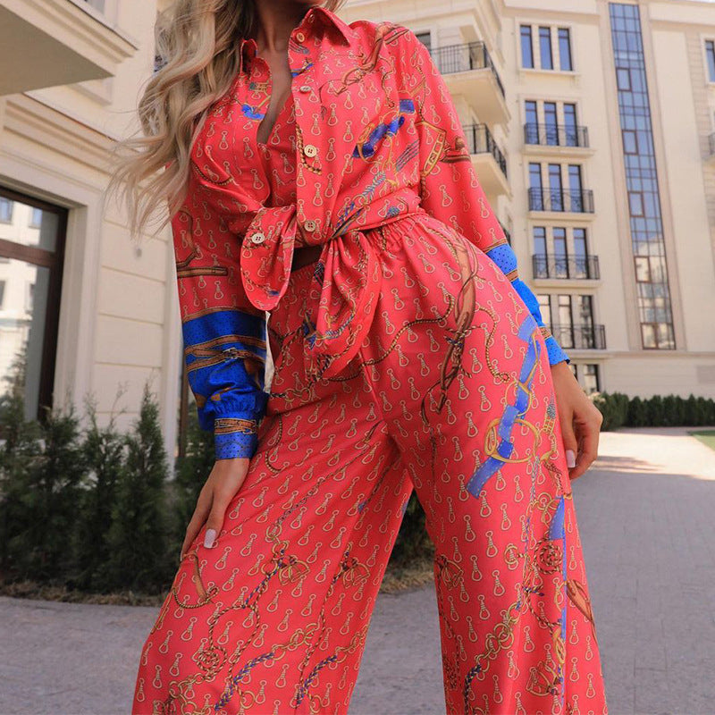 Long-sleeved shirt Two-piece set