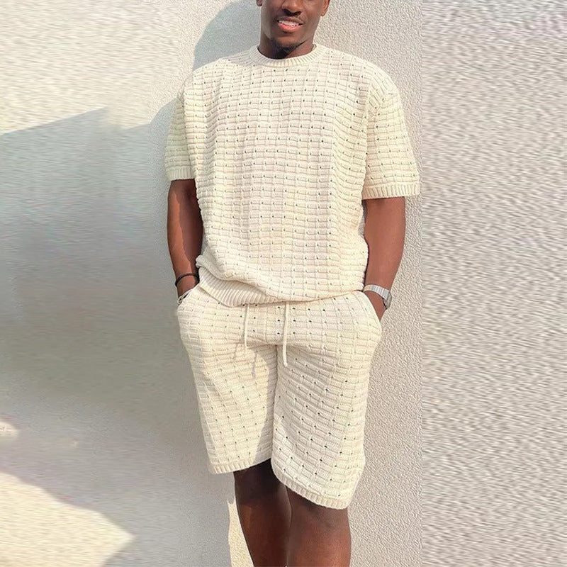 Men's Summer Suit Fashion Loose Men 2 Pieces Outfit Summer Short Set