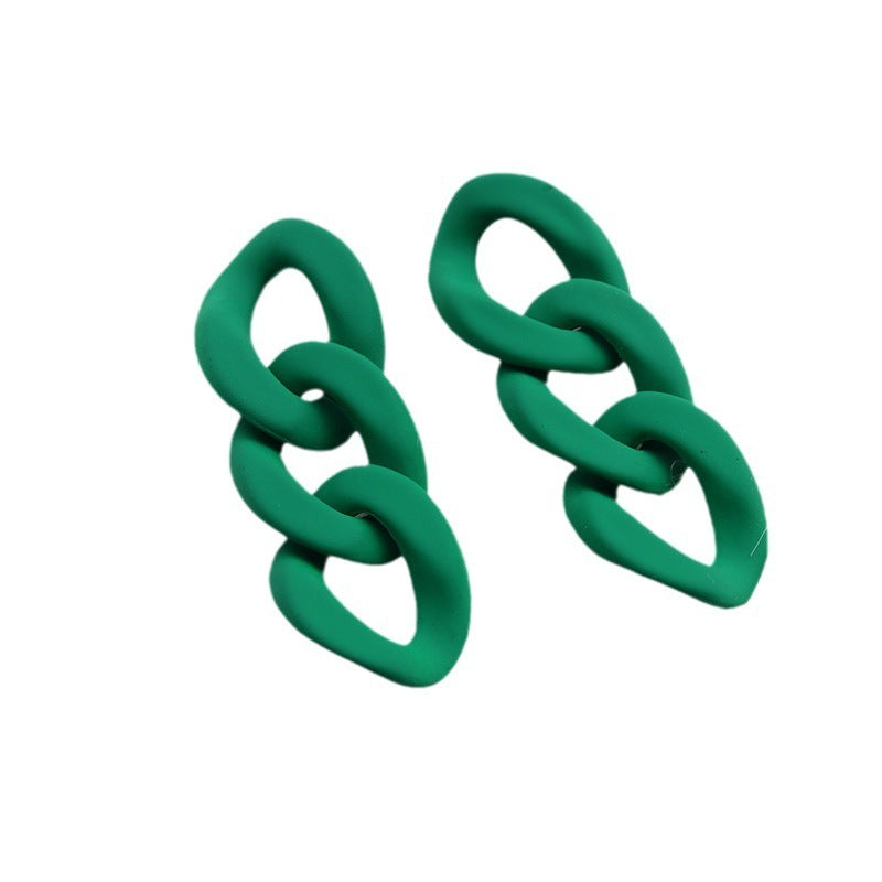 Fashion Three-piece Chain Stud Earrings Simple Personality Acrylic