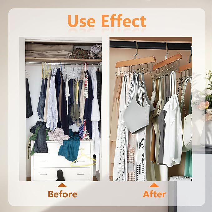 3Pcs Bra Hangers For Closet Organizer, Tank Top Hanger With 8 Hooks, Camisoles, Scarfs Or Belts