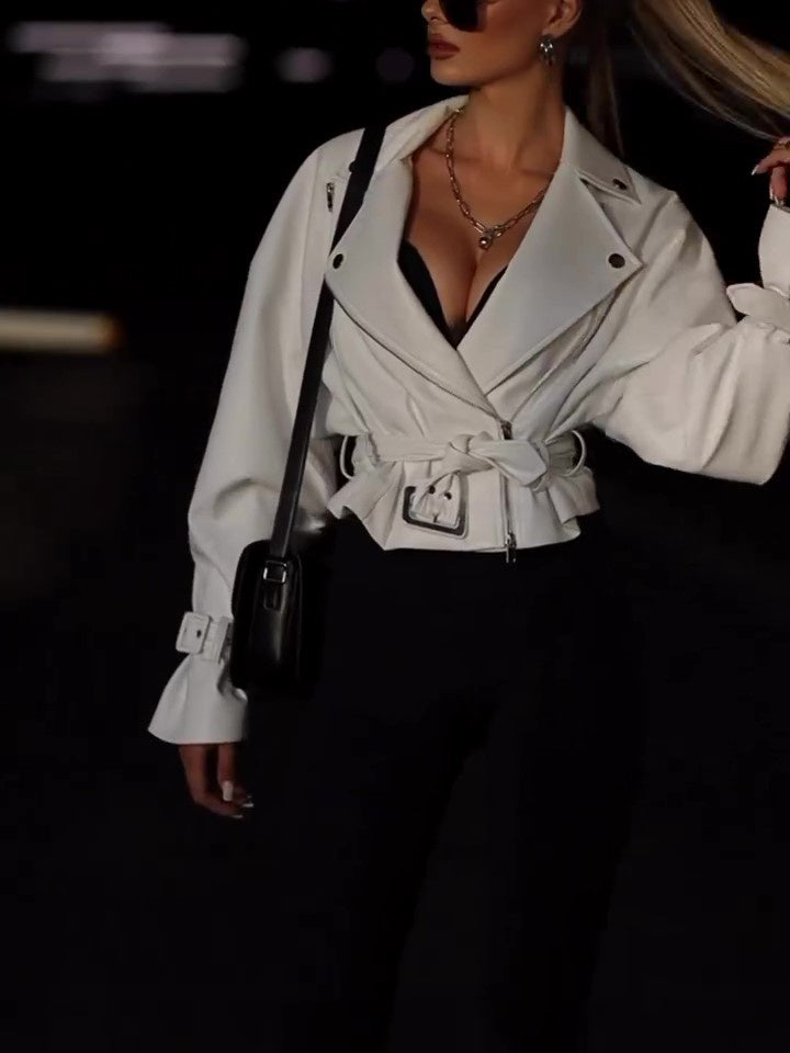 Leather Cropped Jacket