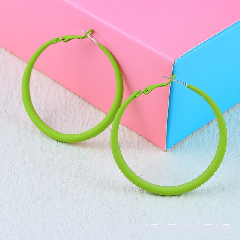 Alloy Color Paint Simple Geometric Eardrop Earring Candy Color