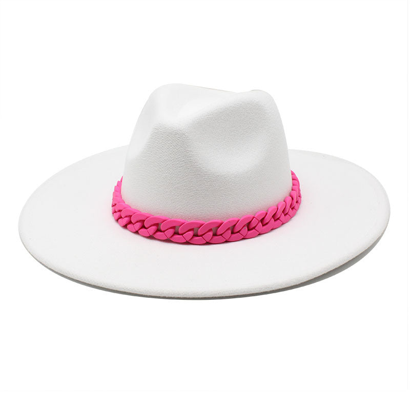 Men's And Women's Large Brim Wool Top Hat