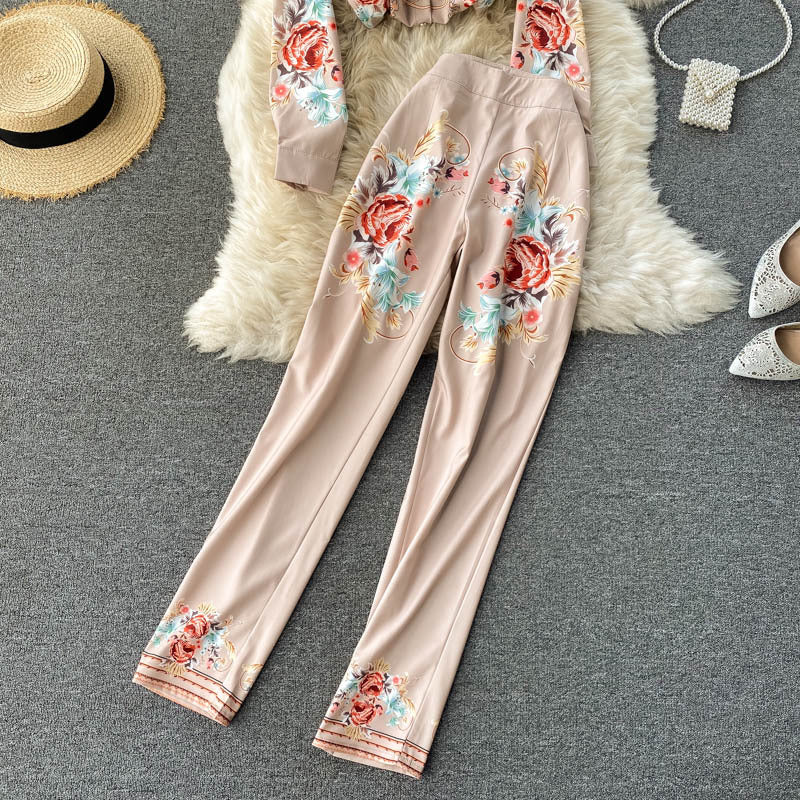 Professional suit Ladies' shirt High-waisted suit pants Fashionable two-piece suit