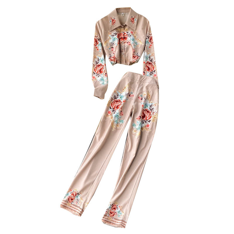 Professional suit Ladies' shirt High-waisted suit pants Fashionable two-piece suit