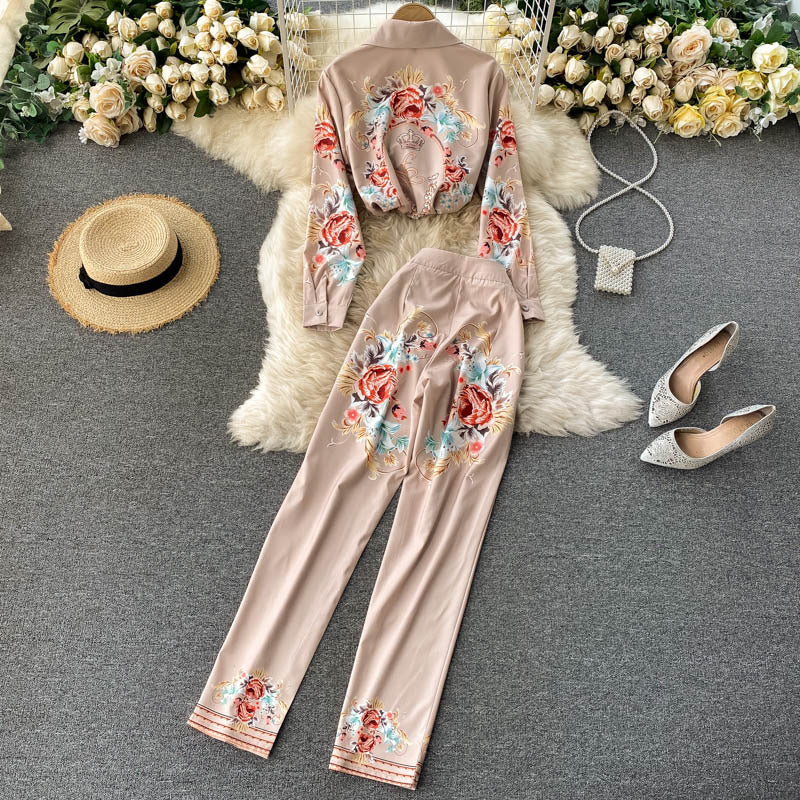 Professional suit Ladies' shirt High-waisted suit pants Fashionable two-piece suit