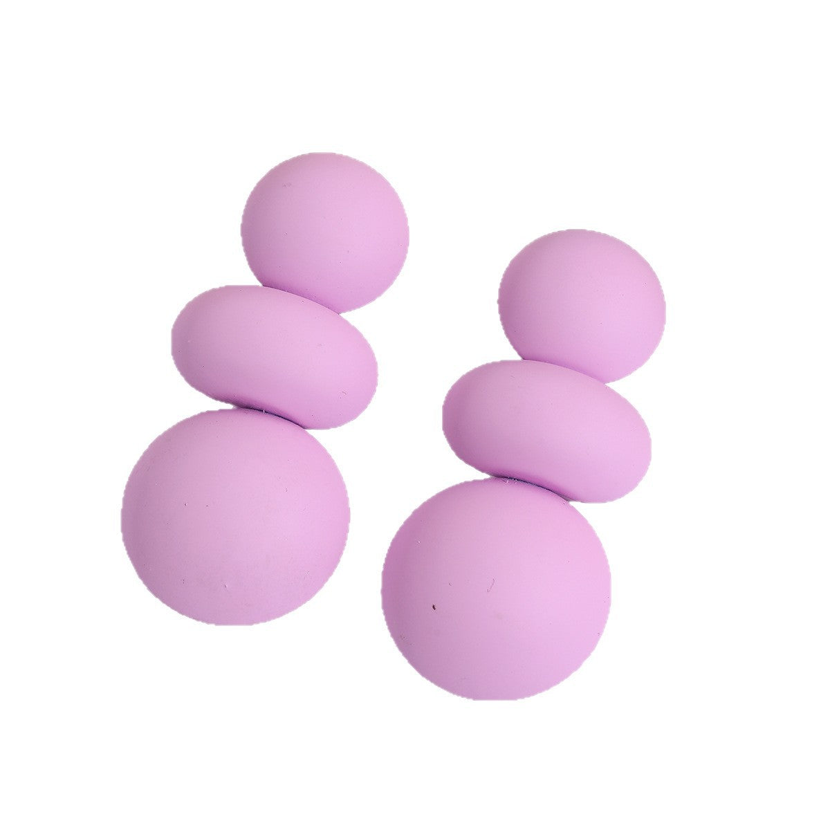 Colored Spray-painted Round Bun Earrings