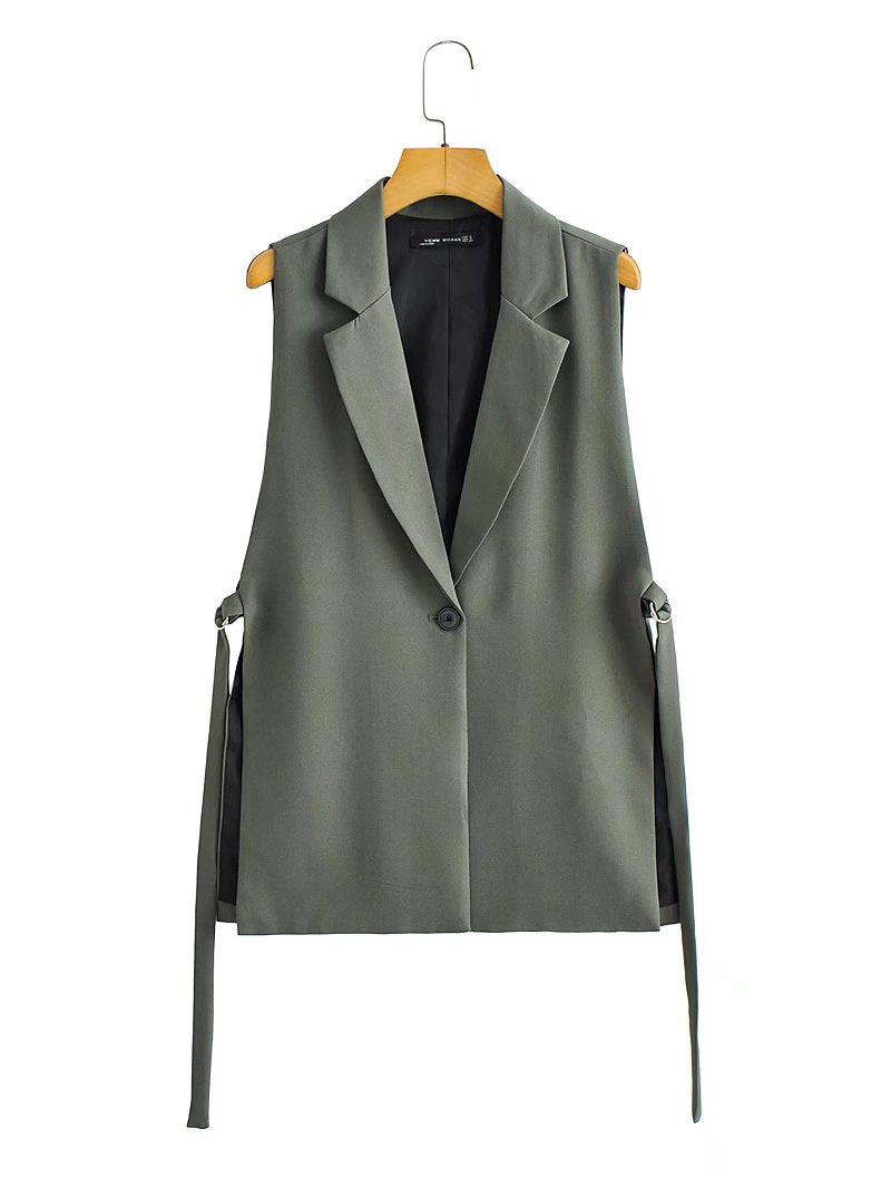 Fashion Polo Collar Sleeveless Vest