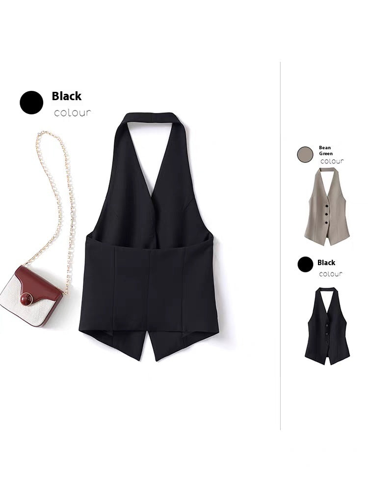 ZARA COLLECTION Halter Suit Vest Sleeveless Vest For Women