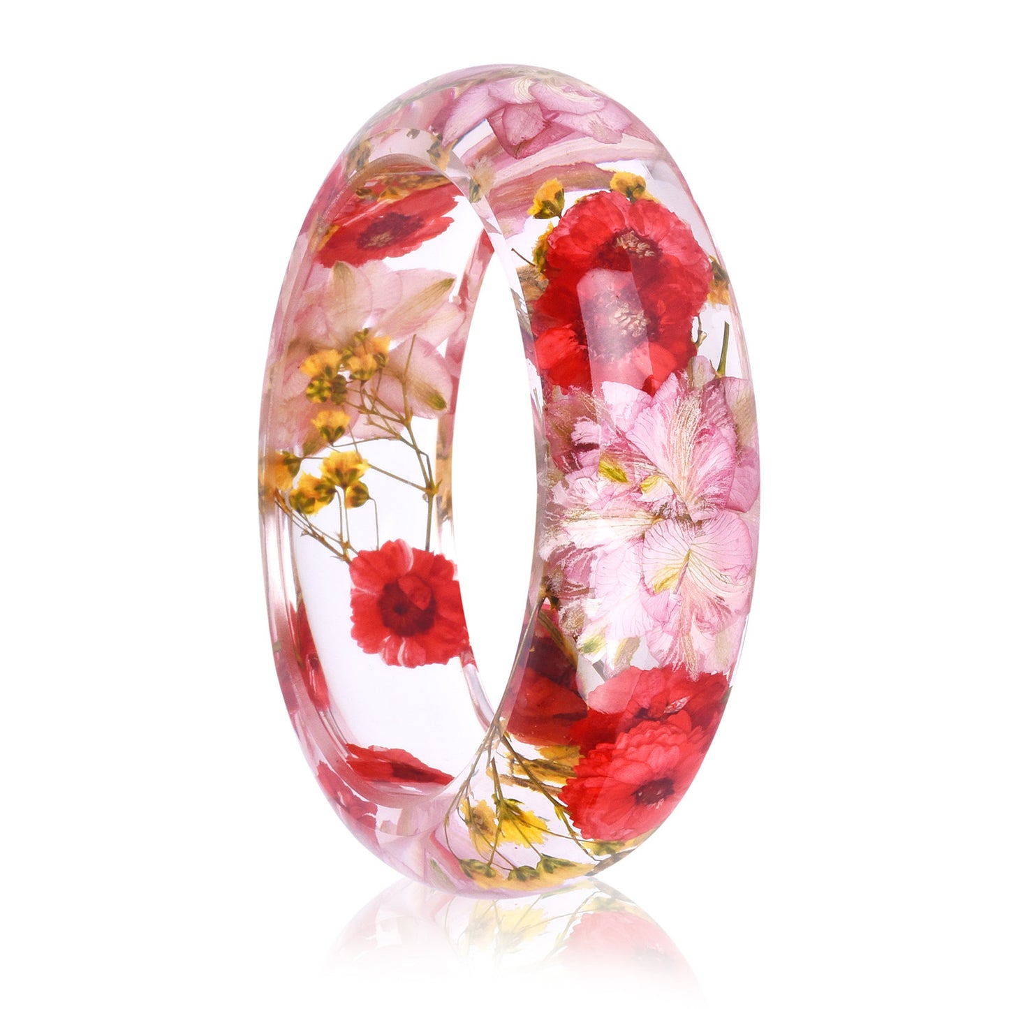 Personalized Epoxy Resin Crystal AB Glue Dried Flower Bracelet Jewelry