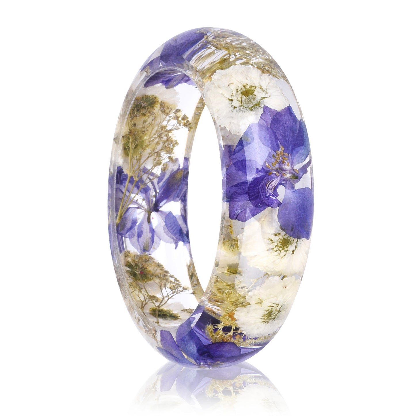 Personalized Epoxy Resin Crystal AB Glue Dried Flower Bracelet Jewelry
