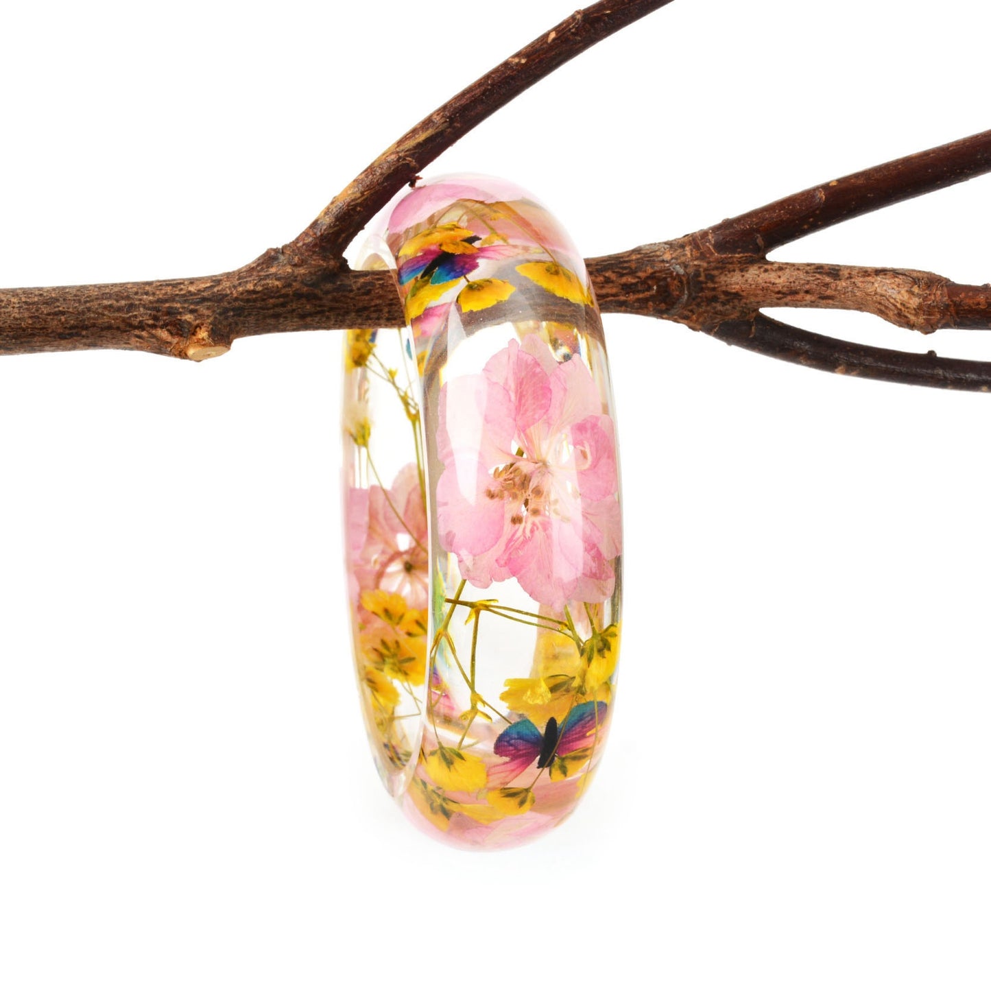 Epoxy Crystal AB Glue Dried Flower Bracelet