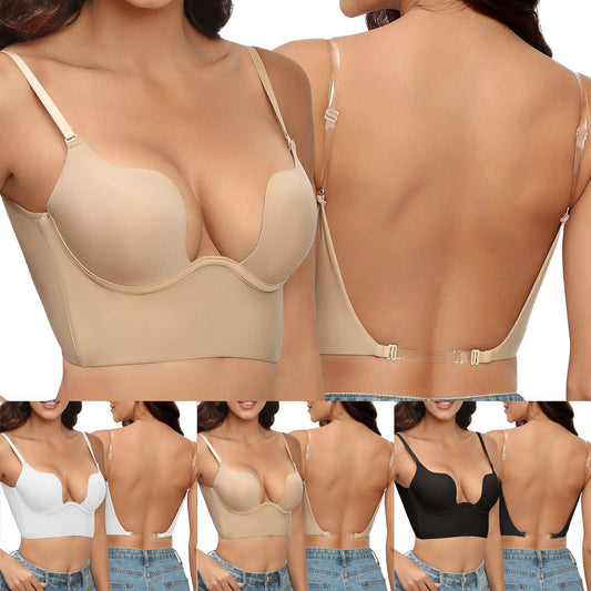 Women's Underwear Small Chest Gathered Without Trace Halter Tops Beauty Back Breast Holding Anti-sagging