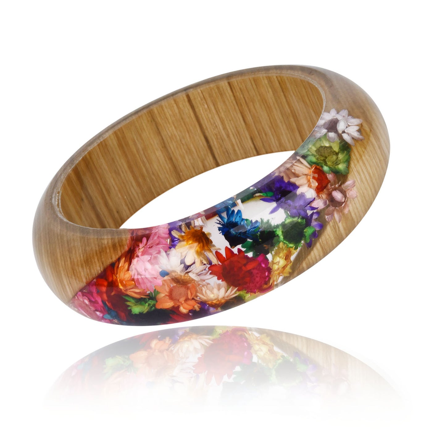 ForeignTrade Personality Epoxy Resin Crystal AB Glue Bamboo Leaf Hydrangea DriedFlower Bracelet Magic Forest