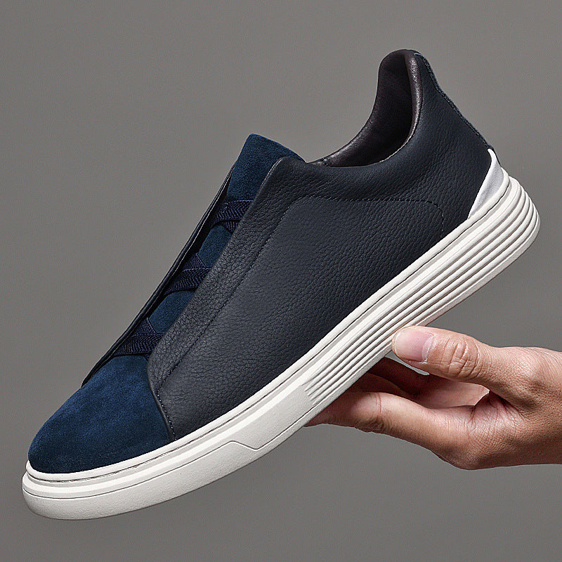 European First Layer Cowhide Four Seasons Leisure Korean Style Versatile Personality Men's Shoes