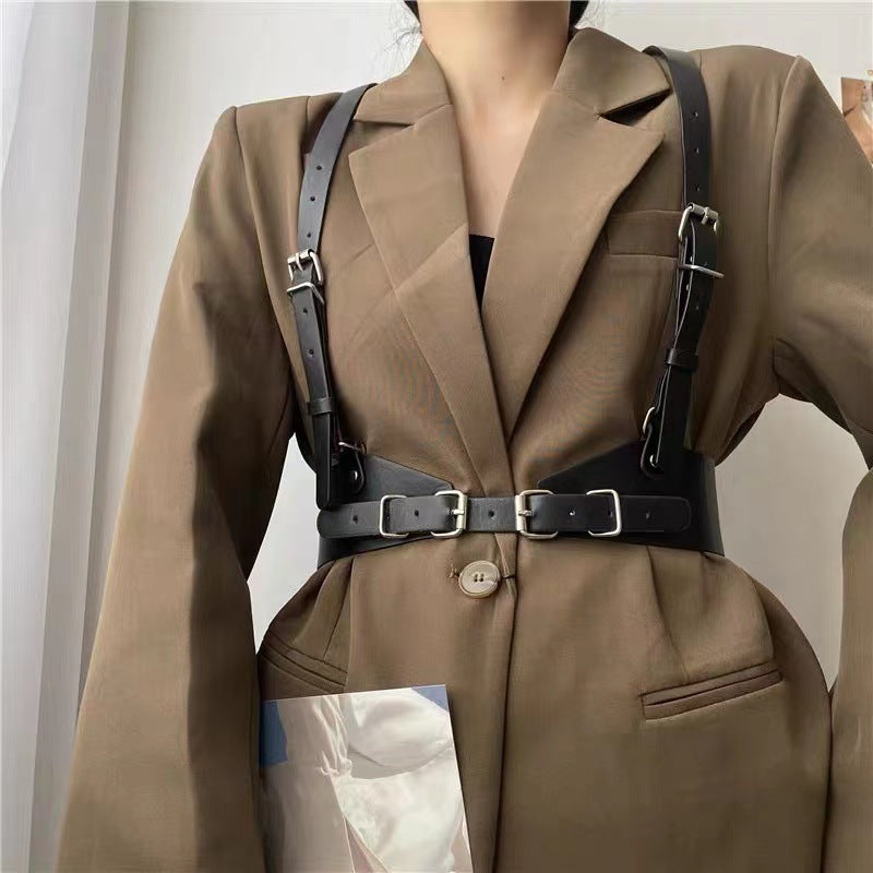 Women's Punk Suspenders With Skirt Girdle Belt