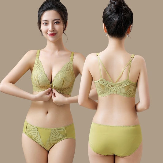 Front Button Underwear Women's Small Chest Gathering Small Breast Holding Anti-SAG Bra