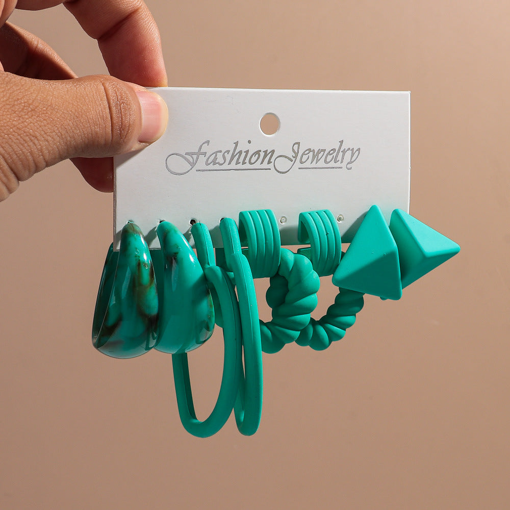Creative Acrylic Earring Set For Women