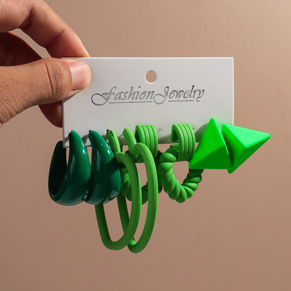 Creative Acrylic Earring Set For Women