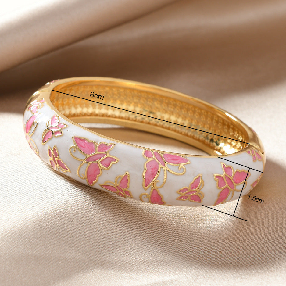 Enamel Butterfly Simple All-match Vintage Bracelet