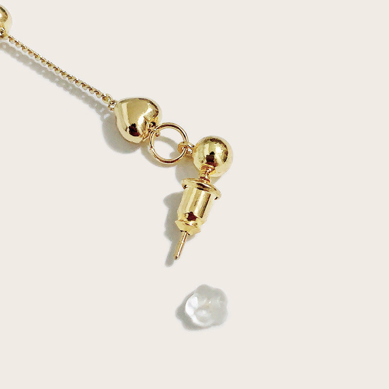 Gold Heart Chain Ear Clip Bluetooth Headset Anti-Lost