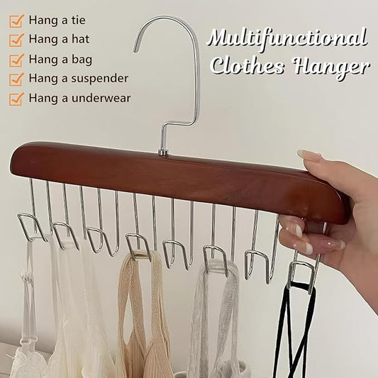 3Pcs Bra Hangers For Closet Organizer, Tank Top Hanger With 8 Hooks, Camisoles, Scarfs Or Belts