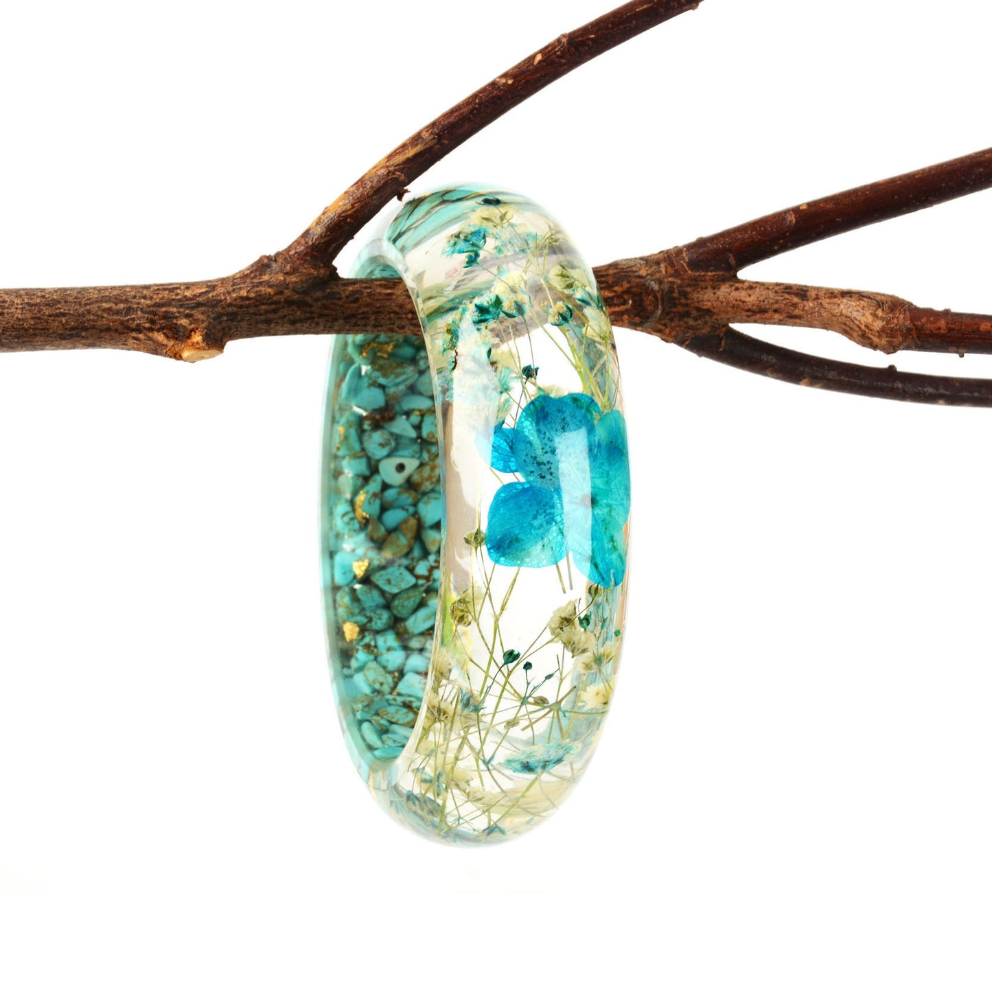 Epoxy Crystal AB Glue Dried Flower Bracelet