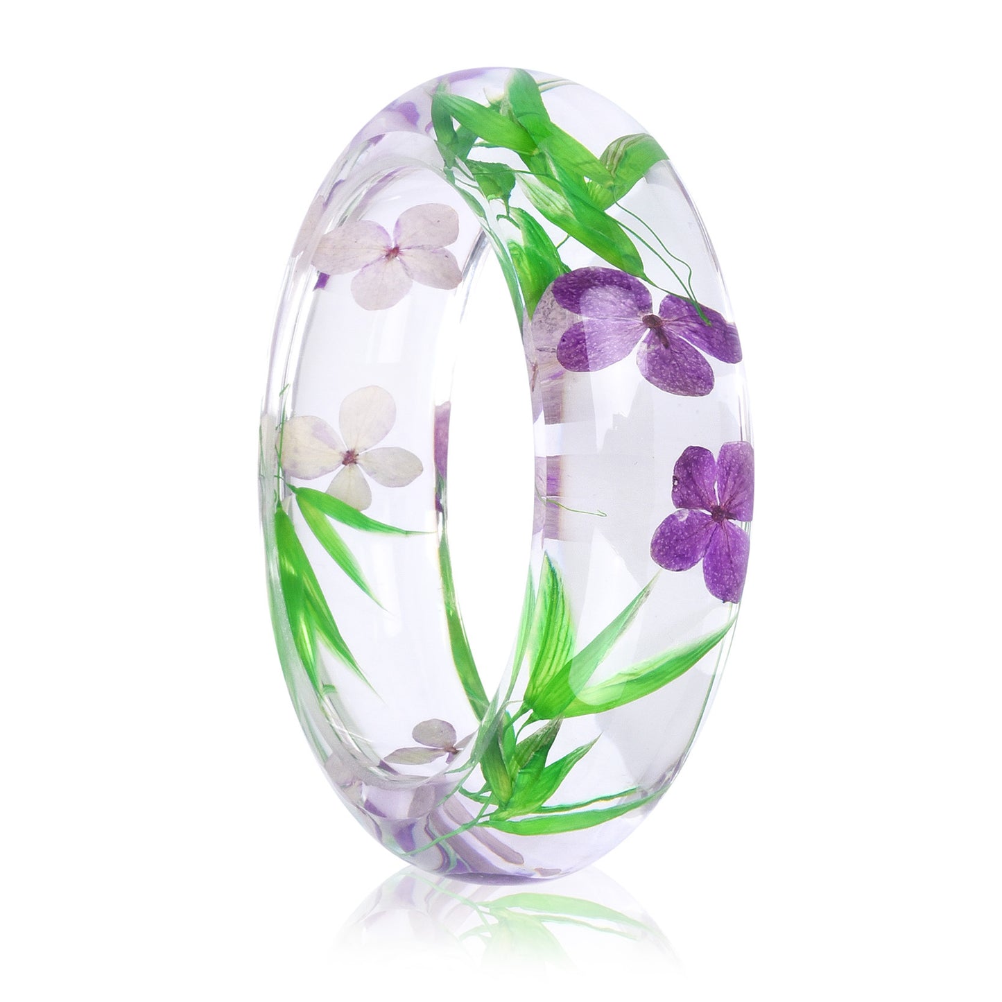 Personalized Epoxy Resin Crystal AB Glue Dried Flower Bracelet Jewelry
