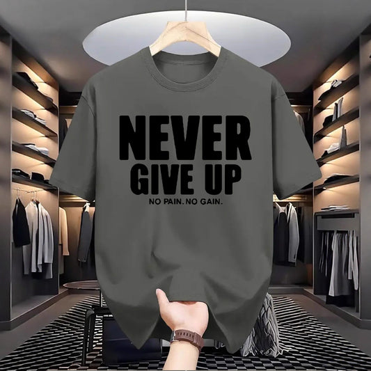Men and Women Casual Letter-print Crew-neck Versatile Short-sleeve Top