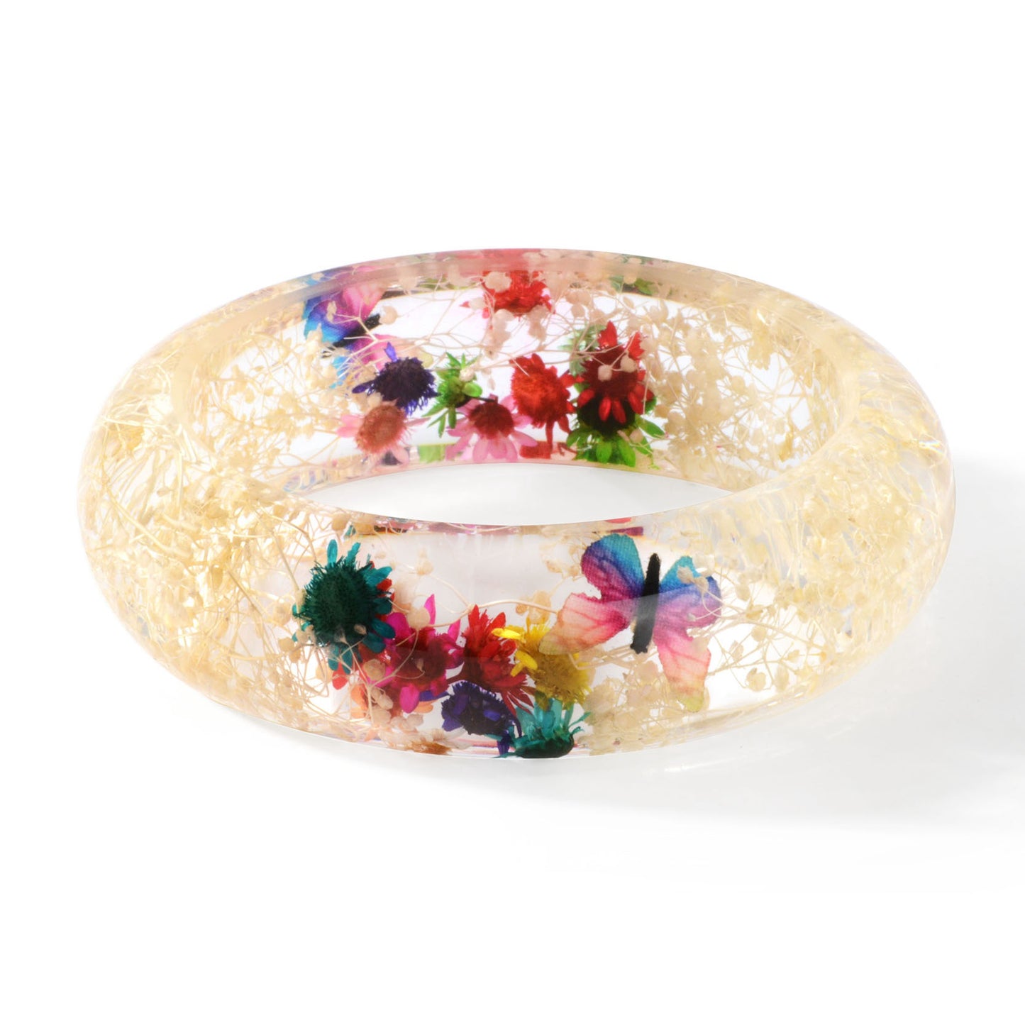 Epoxy Crystal AB Glue Dried Flower Bracelet